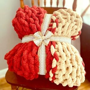 Hand-knit Chunky Knit Blanket
